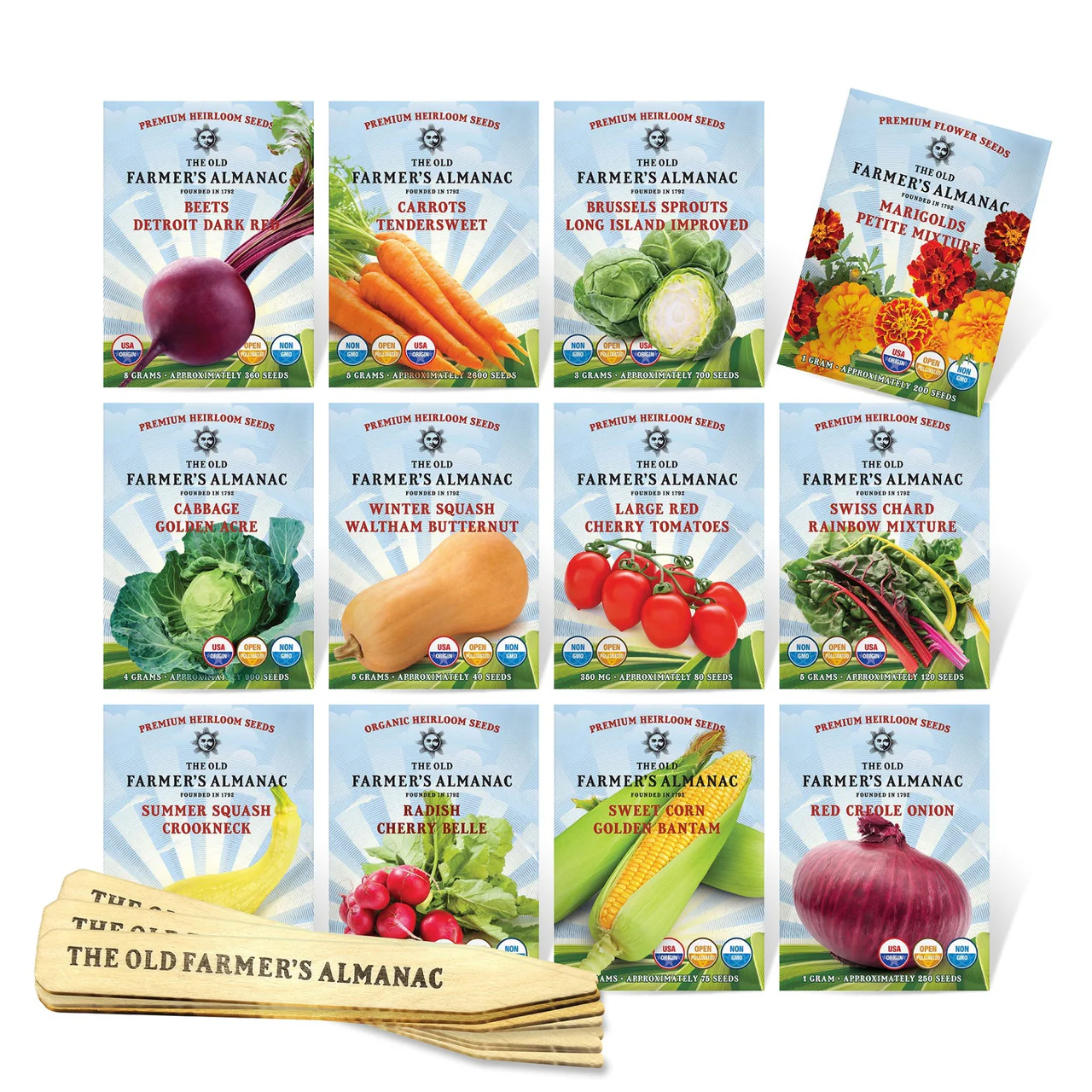 The Old Farmer's Almanac Heirloom Vegetable Garden Seed Starter Kit